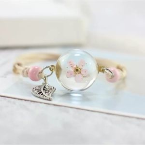 Glass Ball Dried Dandelion Bracelets Ceramic  Hand